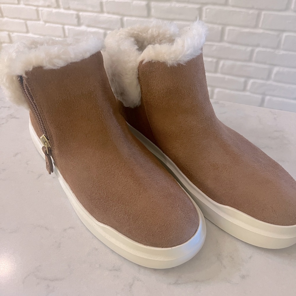 Cole Haan Suede Sneaker Booties, Size 8.5